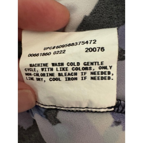 AB Studio Purple Floral Print Dress NWOT Smocked Neckline Casual Short Sleeve XL - Picture 7 of 7